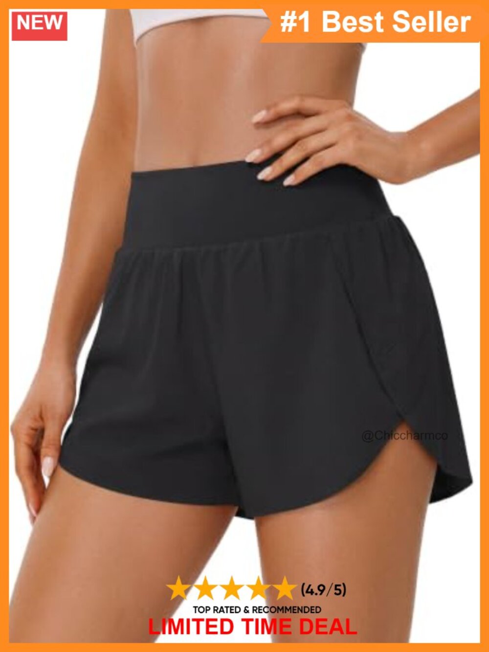 BMJL High Waisted Running Shorts 2" Athletic Gym Workout